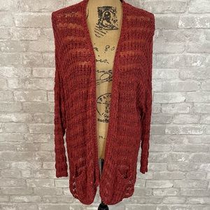 Free People Rust Open front Cardigan Sweater